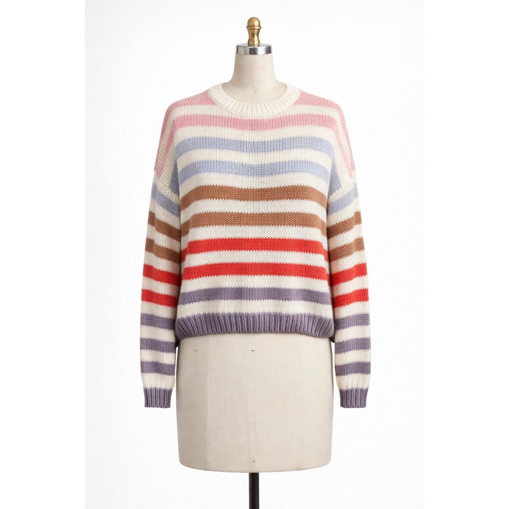 Lumière Striped Multicolor Women's Lightweight Sweater Medium